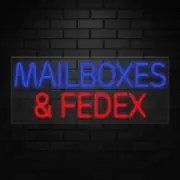 Mailboxes & Fedex Neon Sign for Displays | LED Flex Neon | 32"W x 13"H x 1"D