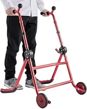 Foldable Walking Frame, Lightweight Standard Walker with Wheels,Adjustable Height,Non-Slip Foot Pad, Folding Mobility Frame with 2 Swivel Wheels,