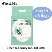 ZODIAC Green Tea Fruity Tofu Cat Litter Absorbent Clumping Flushable 7L/2.5kg x8