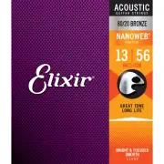 6 Sets Elixir 11102 Nanoweb 80 20 Bronze Acoustic Medium Guitar Strings 13-56