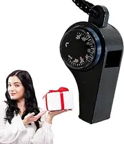 3 in 1 Whistling Compass Hiking Equipment | Multi-Use Survival Thermometer with Compass, Outdoor Navigation Tool with Light for Climbing Travels, Dry Equipment
