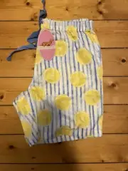 Size M Peter Alexander Lemon Stripe Short BNWT RRP$69.95 Longer Length Short