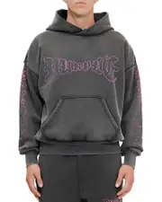 Purple Brand Oversized Fleece Logo Graphic Hoodie