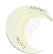 String Lyre Harp,Wooden Moon Lyre Harp 7 Strings Lyre Piano - Crescent Musical Instrument Portable Harp Instrument with Tuning Wrench for Music Lovers