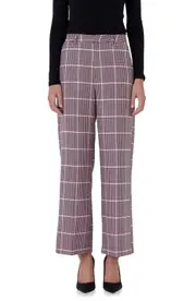 Endless Rose Houndstooth Check High Waist Pants in Pink Multi at Nordstrom, Size Small