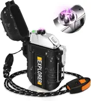 Waterproof Arc Lighter Outdoor Dual Plasma Arc Lighter USB Rechargeable Flamel