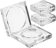 WRITWAA Dishwasher Safe Glass Lid for Concealer Lipstick Small Round Eyeshadow Box Refillable Blush Box Crystal Napkin Ring