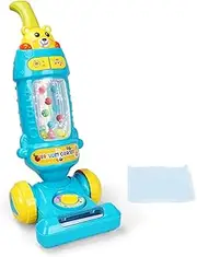 Pretend Play Toy Vacuum Cleaner for Toddlers with Lights & Sounds Effects & Ball-Popping Action Wshable Cloth,Pretend Play Activities Housekeeping Toys Gift for Boys Girls Toddlers Ages 3 4 5 6, Blue