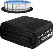 350G/M² Thicker Pool Liner Pad for Above Ground Swimming Pools,24 Ft Round Under Pool Padding, Durable Geotextile Material, Double Density Puncture Resistant, Extend Liner Life,Mats for Pool Bottom
