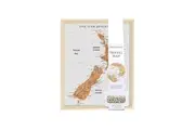 Travel 27x22cm Desk New Zealand Map Adventure Trip Framed Cork Board w Stand