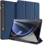 [Jarttarn] Case Compatible with Samsung Galaxy Tab S9 FE 10.9 inch 2023 Anti Drop and Scratch esistant Tri-Folding Protective Shell with Pen Holder and Auto Sleep Wake (Blue)
