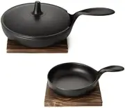 Rikucho Ogasawara Mini Pan Large and Small Set Nanbu Tekki Frying Pan Iron