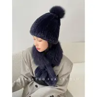在飛比找ETMall東森購物網優惠-冬季新款女士狐貍毛皮草圍巾帽子