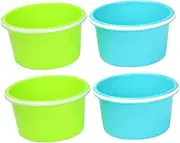 Toddmomy 4Pcs Beach Buckets Plastic Sand Pail with Handles for Summer Fun Versatile Digging Buckets for Outdoor Activities and Family Play