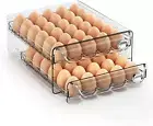 60 Egg Organizer for Refrigerator, Large Clear Fridge Storage Container