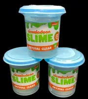 Lot Of 3 Nickelodeon Slime Crystal Clear Sealed New 4 Oz Each CraZArt