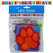 Puppy Paws Dog Pet Kids Birthday Party Decoration Jointed Foam Letter Banner