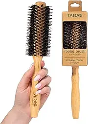 Tada Natural Beauty Bamboo Hair Brush l Wooden Comb l Bamboo Brushes for Wet Dry Curly Thick Straight Hair l Detangling Hairbrush for Women, Men, and Kids (Boar round brush)