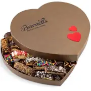 Valentines Day Cookies Heart Gift Box, Chocolate Covered Cookie Gift Basket..ST
