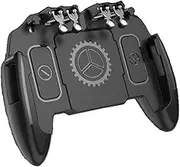 APN Shop [6 Fingers] Game Controller for Smartphone Games, Telescopic, Integrated Gamepad, Trigger Type, High Speed Shooting Button, Clicking Feel, Aim Assist Compatible with iPhone, Android, etc