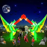 Halloween Archway Fire Breathing Dragon Airblown Inflatable Decor LED Blow Up