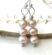 Dainty Pearl Pink Sterling Silver Earrings Sundance Treasures Jewelry