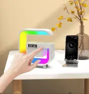 G3 Mini Bluetooth Speaker: Wireless Charger, RGB Night Light, Alarm Clock