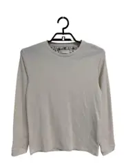 Denim Flower Ricky Singh Junior pullover top beige long sleeve size 13/14