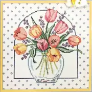 Counted Cross Stitch Kit Tulip Bouquet Dimensions Stitchables 7868 NEW 1984