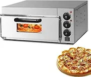 Countertop Electric Pizza Oven, 16" Commercial Pizza Oven, Stainless Steel Pizza Maker with Timer, Multipurpose Pizza Maker Machine for Hotel Restaurant Home Baked