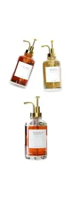 Coffee Syrup Dispenser Glass Bottle With Gold Pump, 16.9 OZ/500 ML (3 Pack)
