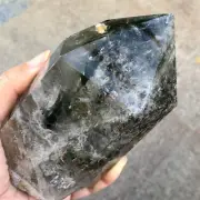 695g Natural Clear White Phantom Quartz Tower/Scenic Quartz Point/Heal Stone