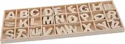 COMNESTBI 1 Set Wooden Alphabet Learning Set with Storage Tray Unfinished Wood Letters for DIY Crafts Learning Home Decor Creative Play and Event Highlights