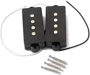 AKOOSY 4 String String Pb Bass Pickup Set Bridge Neck Pickups for Electric Bass Guitar with Magnets Easy to Install Authentic Tone Rich Harmonics Black