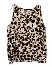 Chico’s Rayon Blend Touch Of Cool "Leaves" Polished Tank Women's Size 2 (12)