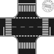 NOCH 60712 Road Surface Intersection Dark Asphalt 8 Cm Scale 1:87