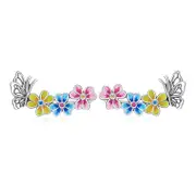 Sterling Silver Flower Garden Hook Hypoallergenic Earrings