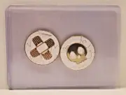 Pokémon TCG Metal Status Coins Burn & Poison Skull Band Aids Gold White C22 NEW