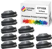 10 Pack Compatible Toner Cartridge Replacement for HP C7115X 15X (3,500 Pages) for HP Laserjet 1000 1005 1200 1200n 1200se 1220 1220se 3300 3310 3320 3320N 3330 3380