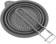 Colander Strainer, Kitchen Colander, Colander Collapsible, Collapsible Silicone Colander, Multipurpose Colander Strainer Dishwasher Safe Kitchen Colander for Home/RV Kitchens (gray)