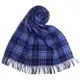 PAUL STUART經典蘇格蘭格紋羊毛披肩圍巾(藍色)989907-1