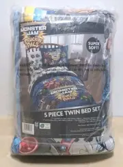 5 PIECE -Monster Jam Truckin' Pals Toddler Bed Set w/ Comforter James Franco NEW