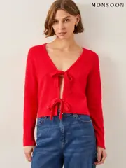 Monsoon Red Tina Tie Front Cardigan (F75951) | $127