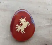 Unicorn Worry Stone, carnelian