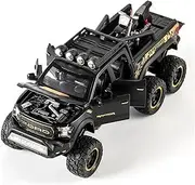 Die-cast 1/28 for Ford F150 Off-Road Cars Models Alloy Diecast with Sound Light Pull Back Metal Vehicle Collection Miniature Vehicle(Matte Black)