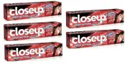 5 x Close Up Ever fresh toothpaste 150g Triple fresh Formula Red Hot Deep Action