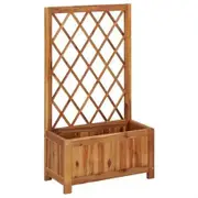 Garden Raised Bed with Trellis Solid Acacia Wood