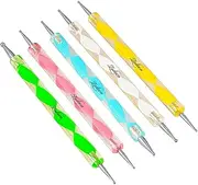 5 Pcs Nail Art 5 pc 2 Way Dotting Pen Tool Nail Art Tip Dot Paint Manicure kit