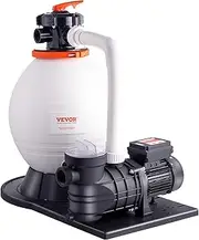 VEVOR Sand Filter Pump for Above Ground Pools, 400 mm, 18,000 L/H,850W Swimming Pool Pumps System & Filters Combo Set with 6-Way Multi-Port Valve and Strainer Basket, for Domestic and Commercial Pools