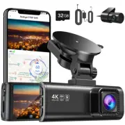 REDTIGER Car Camera Dash Cam Front and Rear Built in WiFi&GPS Parking Mode